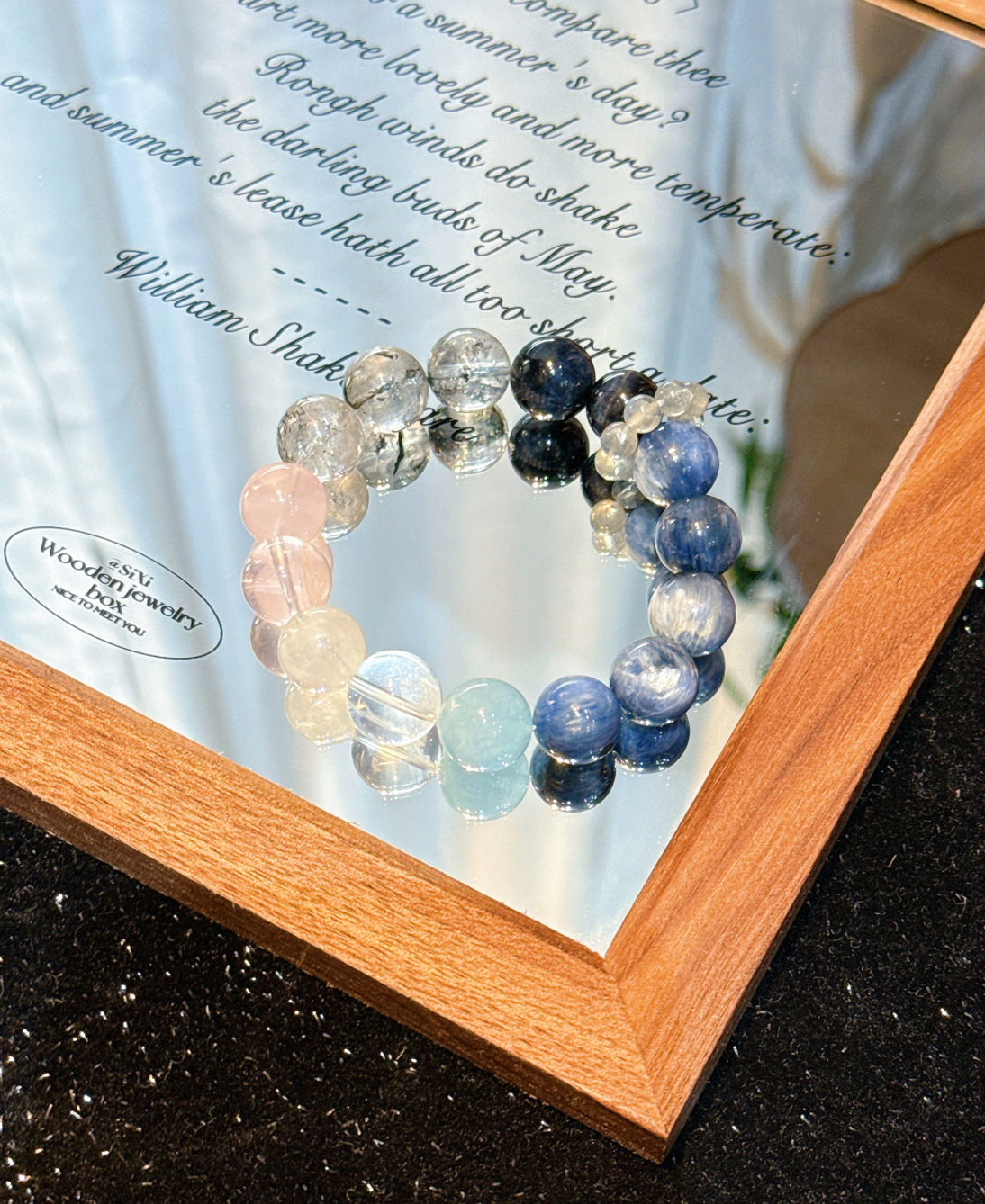 Kyanite and Clear Quartz Bracelet | Foam Song