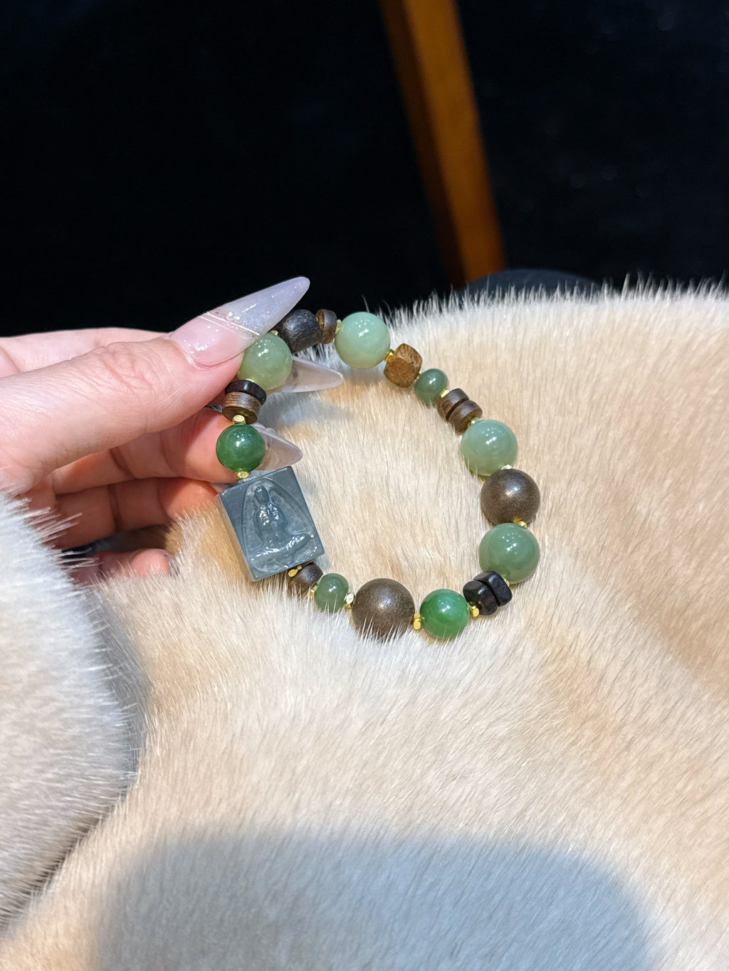 Green Aventurine and Sandalwood Bracelet | Fern Hollow