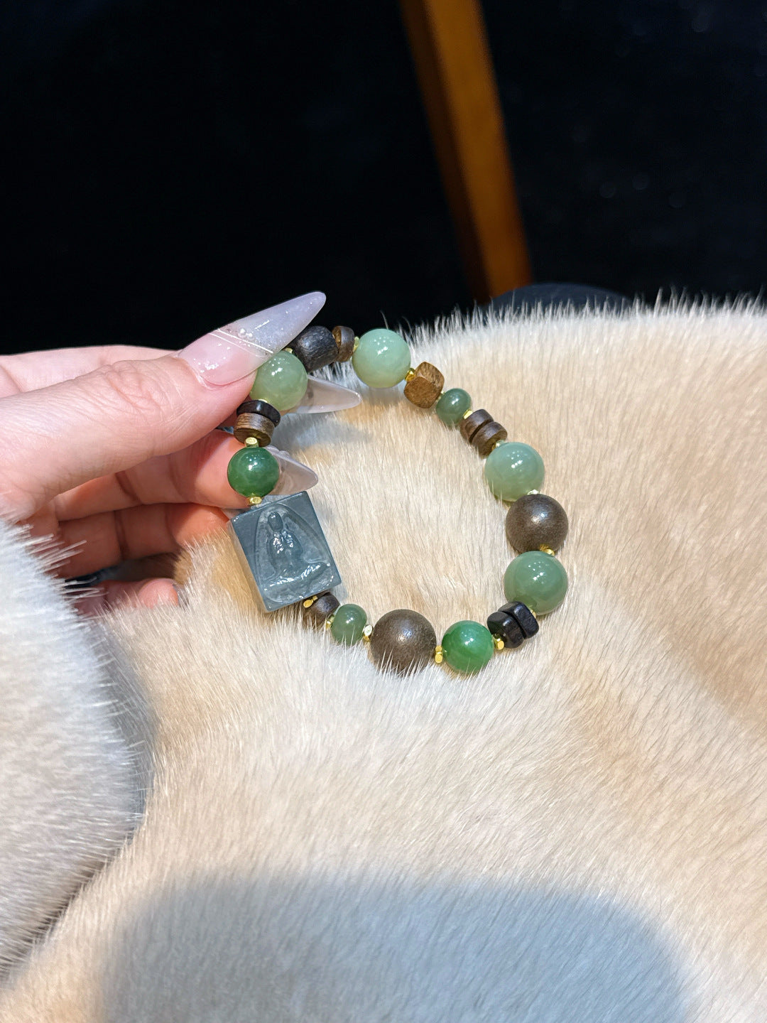 Green Aventurine and Sandalwood Bracelet | Fern Hollow