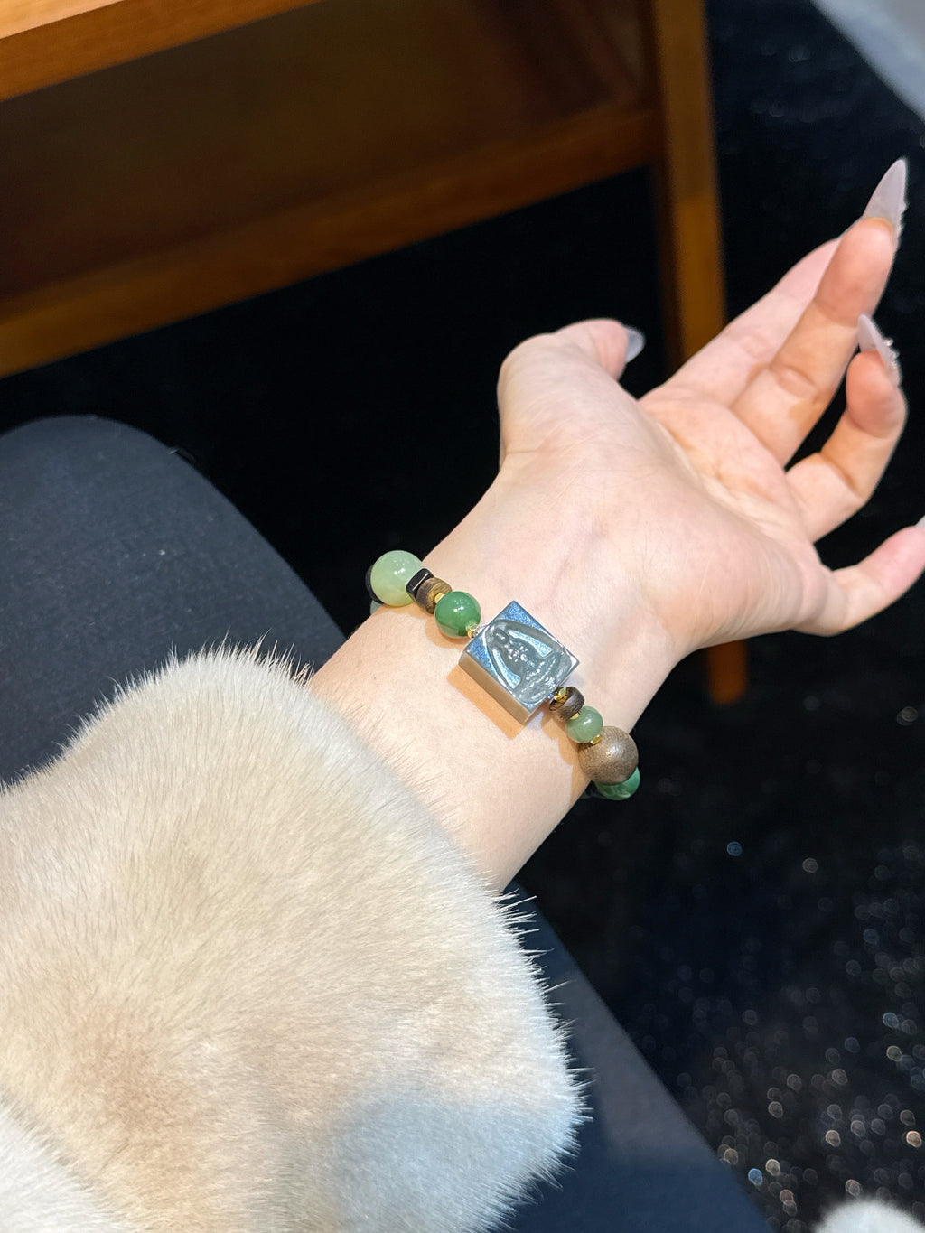 Green Aventurine and Sandalwood Bracelet | Fern Hollow