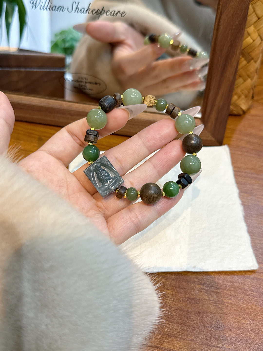 Green Aventurine and Sandalwood Bracelet | Fern Hollow