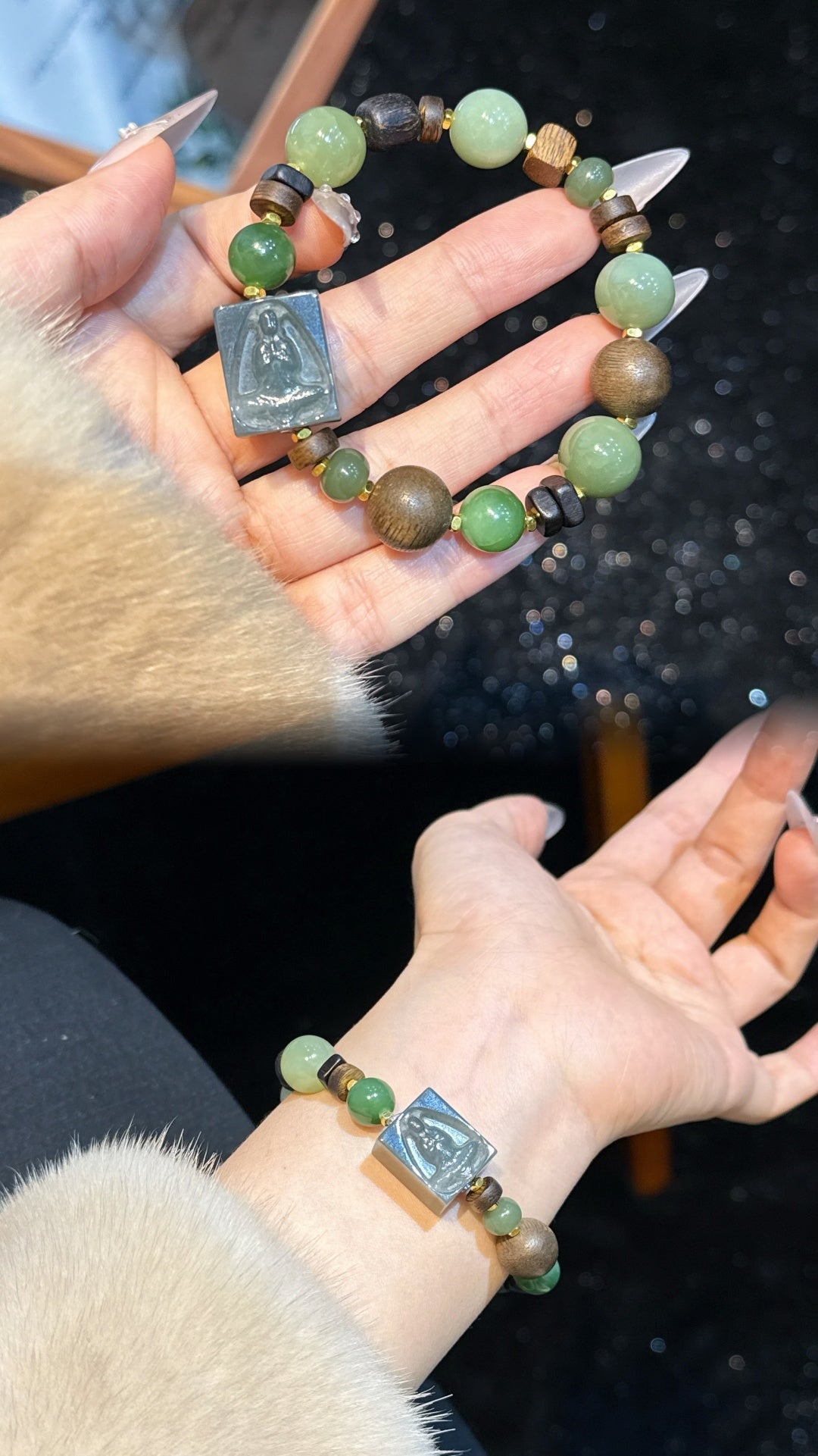Green Aventurine and Sandalwood Bracelet | Fern Hollow