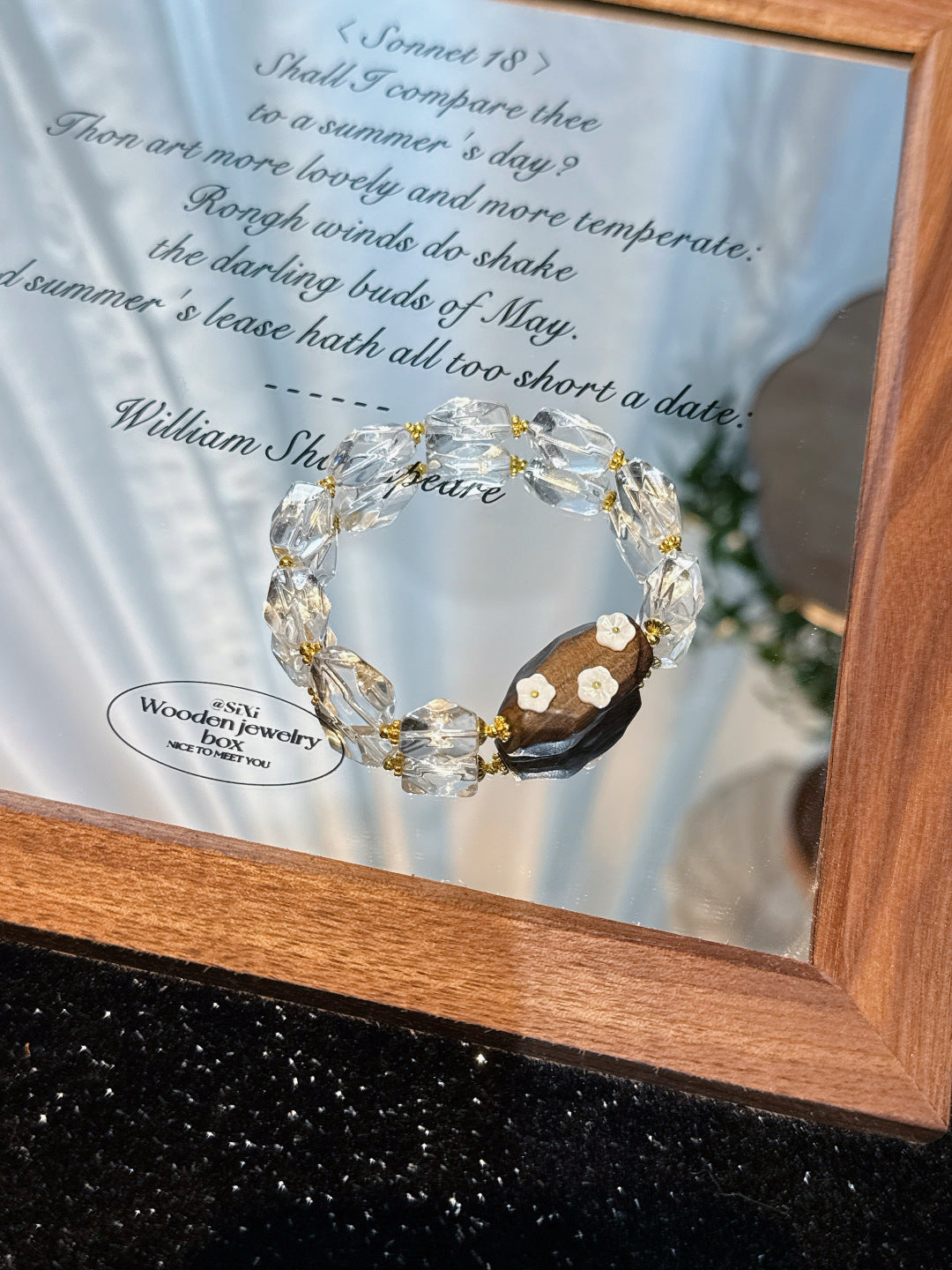 Begonia Dream | Quartz & Wood Bracelet