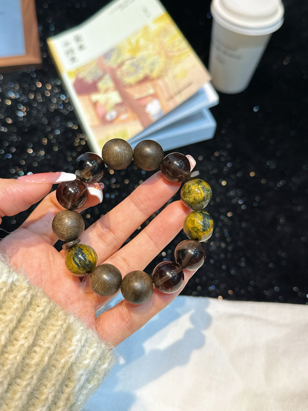 Tiger's Eye and Wood Bracelet | Moss Current