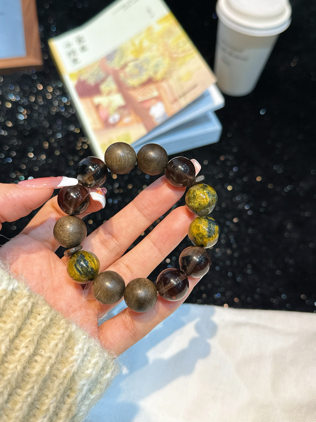 Tiger's Eye and Wood Bracelet | Moss Current