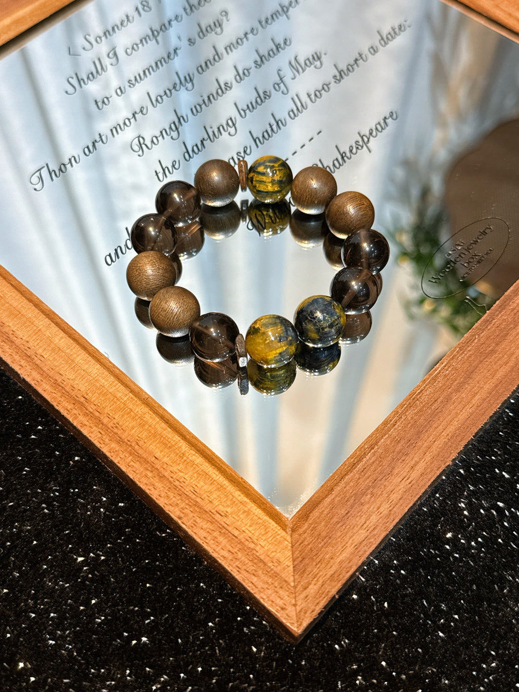 Tiger's Eye and Wood Bracelet | Moss Current