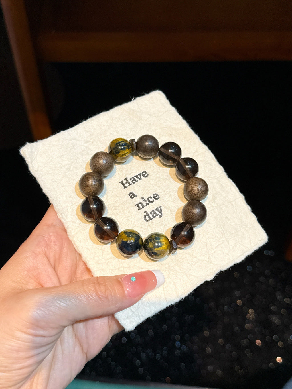 Tiger's Eye and Wood Bracelet | Moss Current