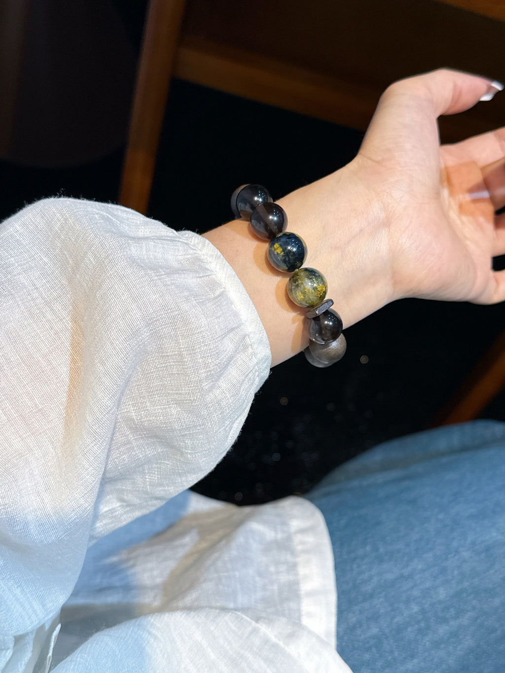 Tiger's Eye and Wood Bracelet | Moss Current