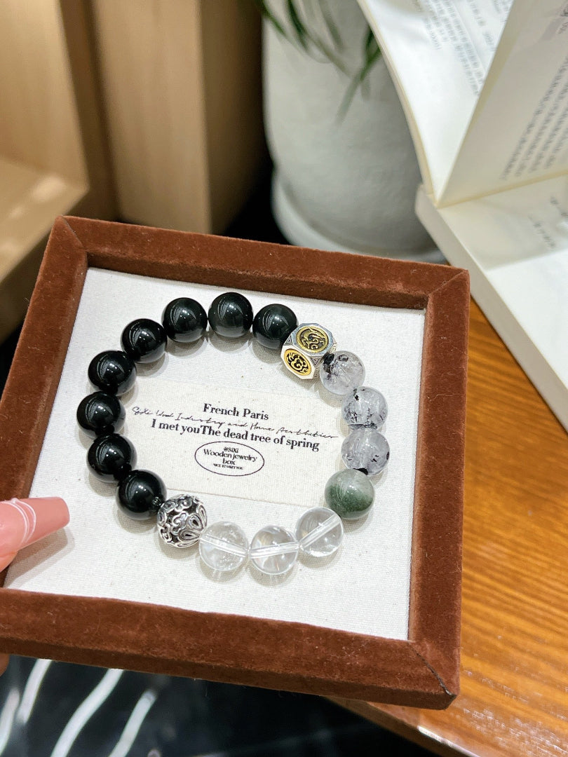 Men's Obsidian Bracelet | Black Warrior