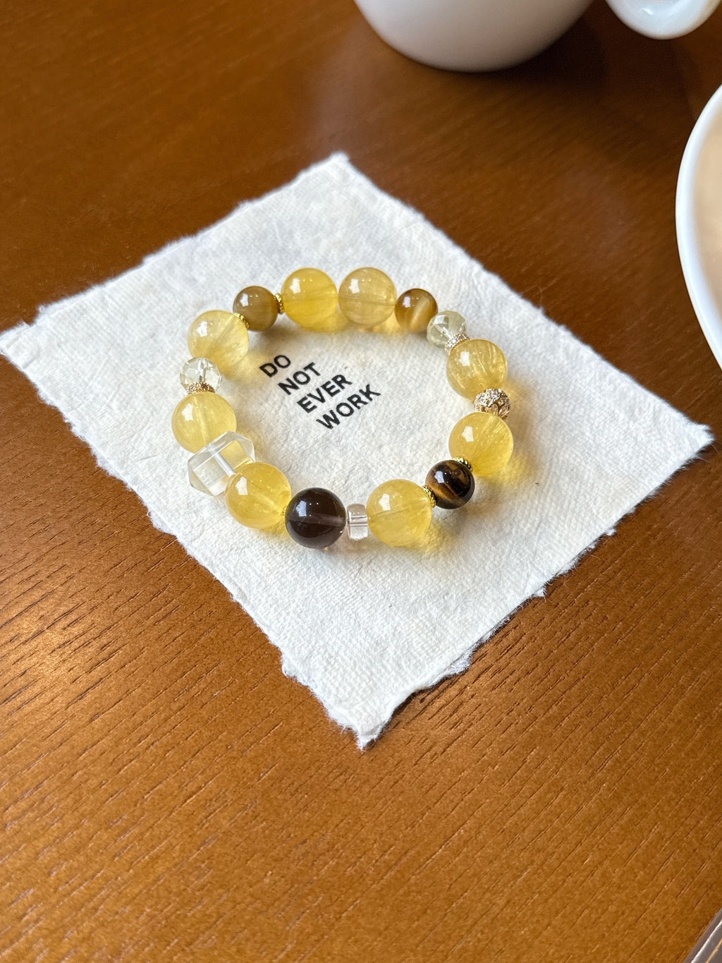 Citrine and Tiger's Eye Bracelet | Golden Fallen Leaves