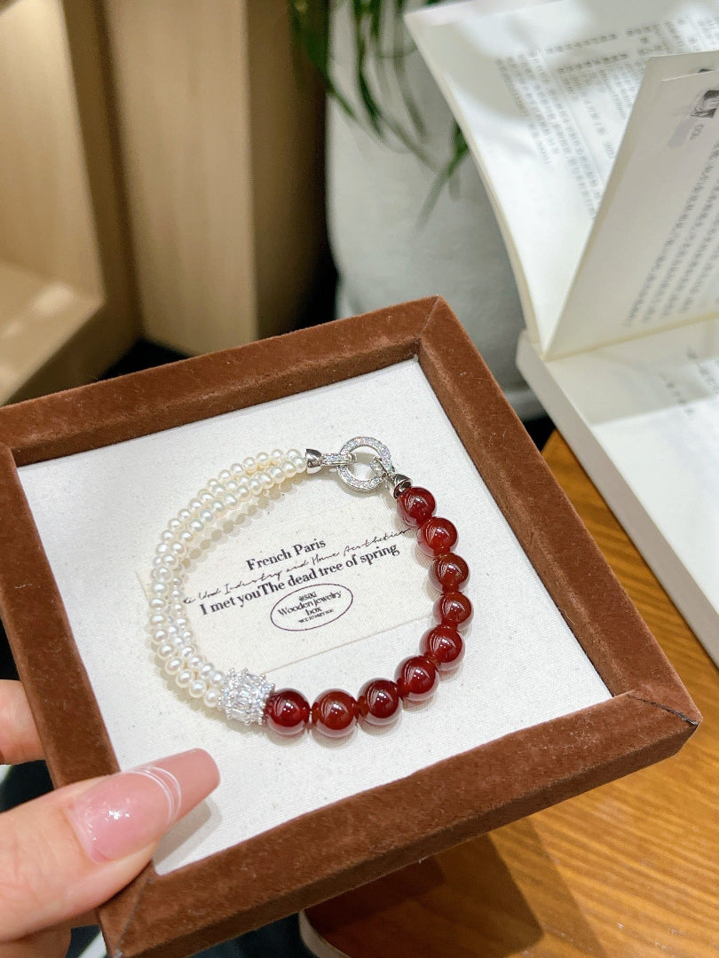 Beaded Pearl Bracelet | Crimson Grace