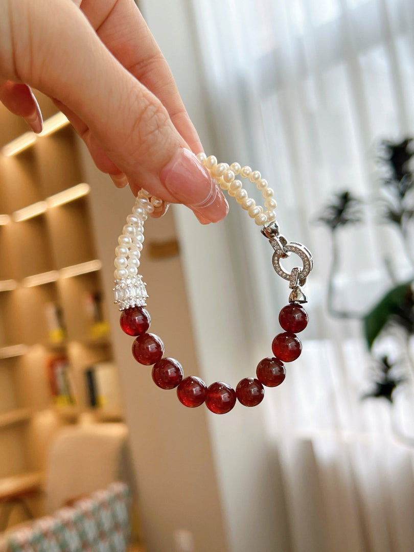 Beaded Pearl Bracelet | Crimson Grace