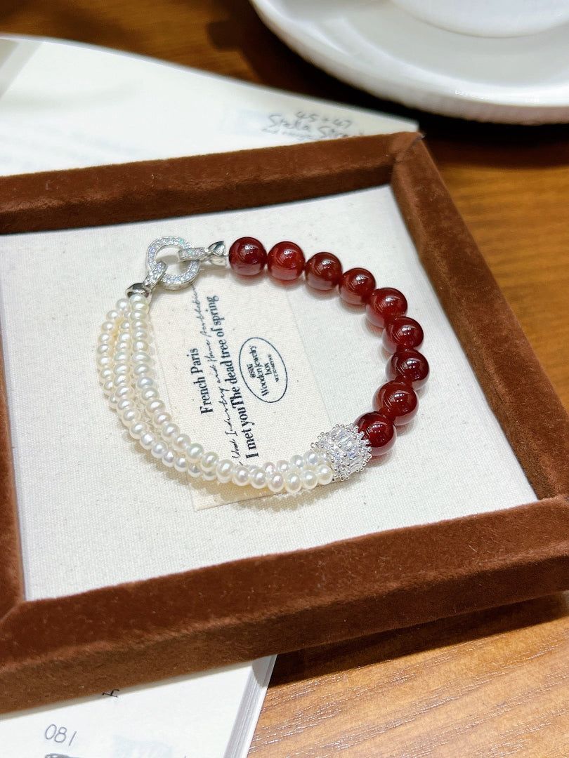 Beaded Pearl Bracelet | Crimson Grace