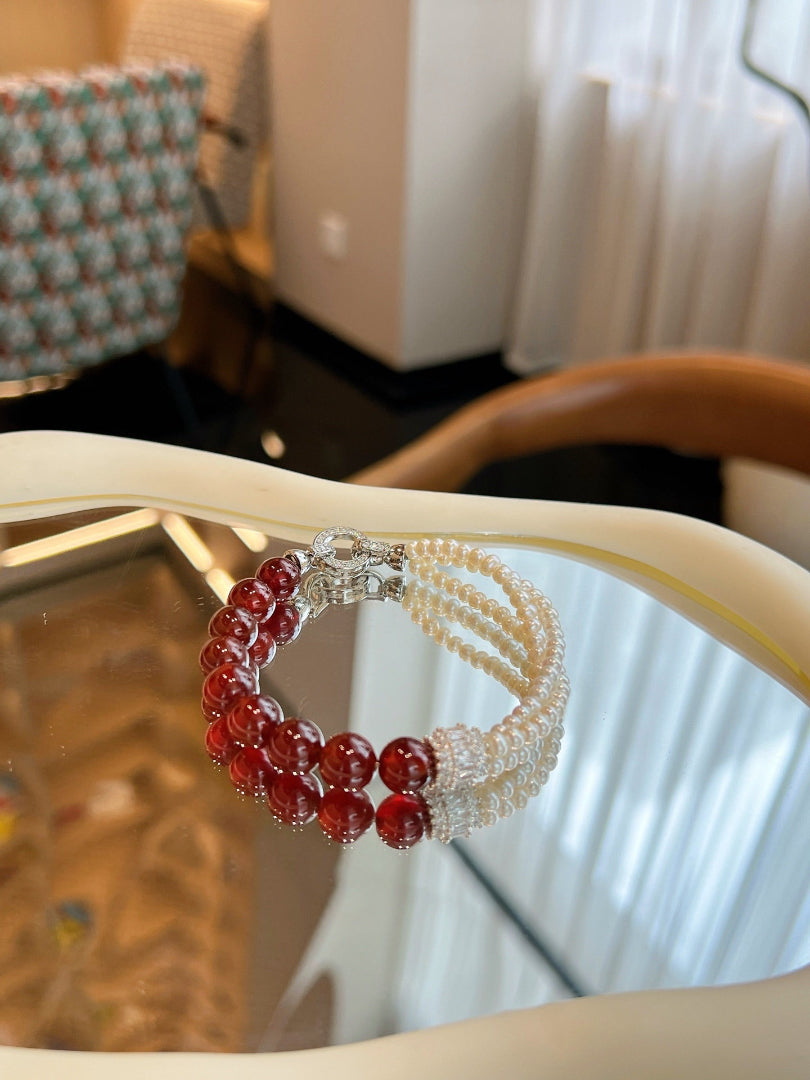 Beaded Pearl Bracelet | Crimson Grace