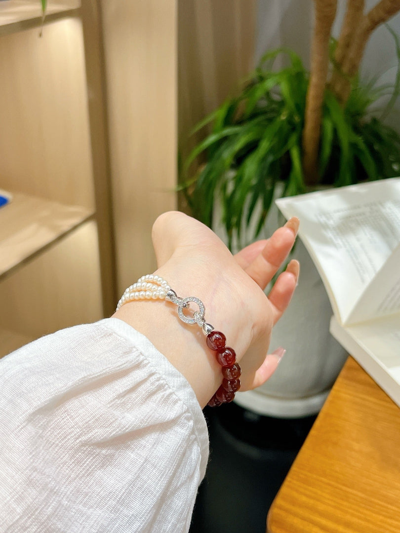Beaded Pearl Bracelet | Crimson Grace