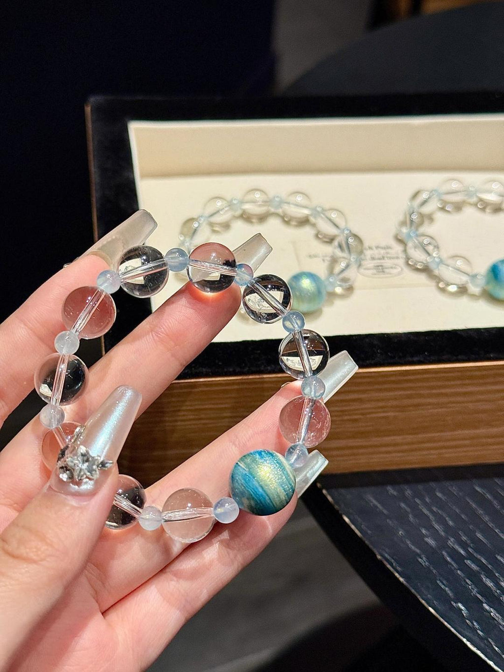 Faceted Aquamarine and Clear Quartz Bracelet | Sea Drift