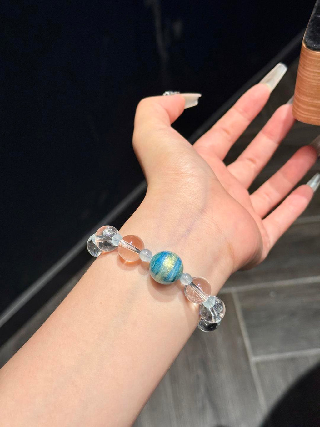 Faceted Aquamarine and Clear Quartz Bracelet | Sea Drift