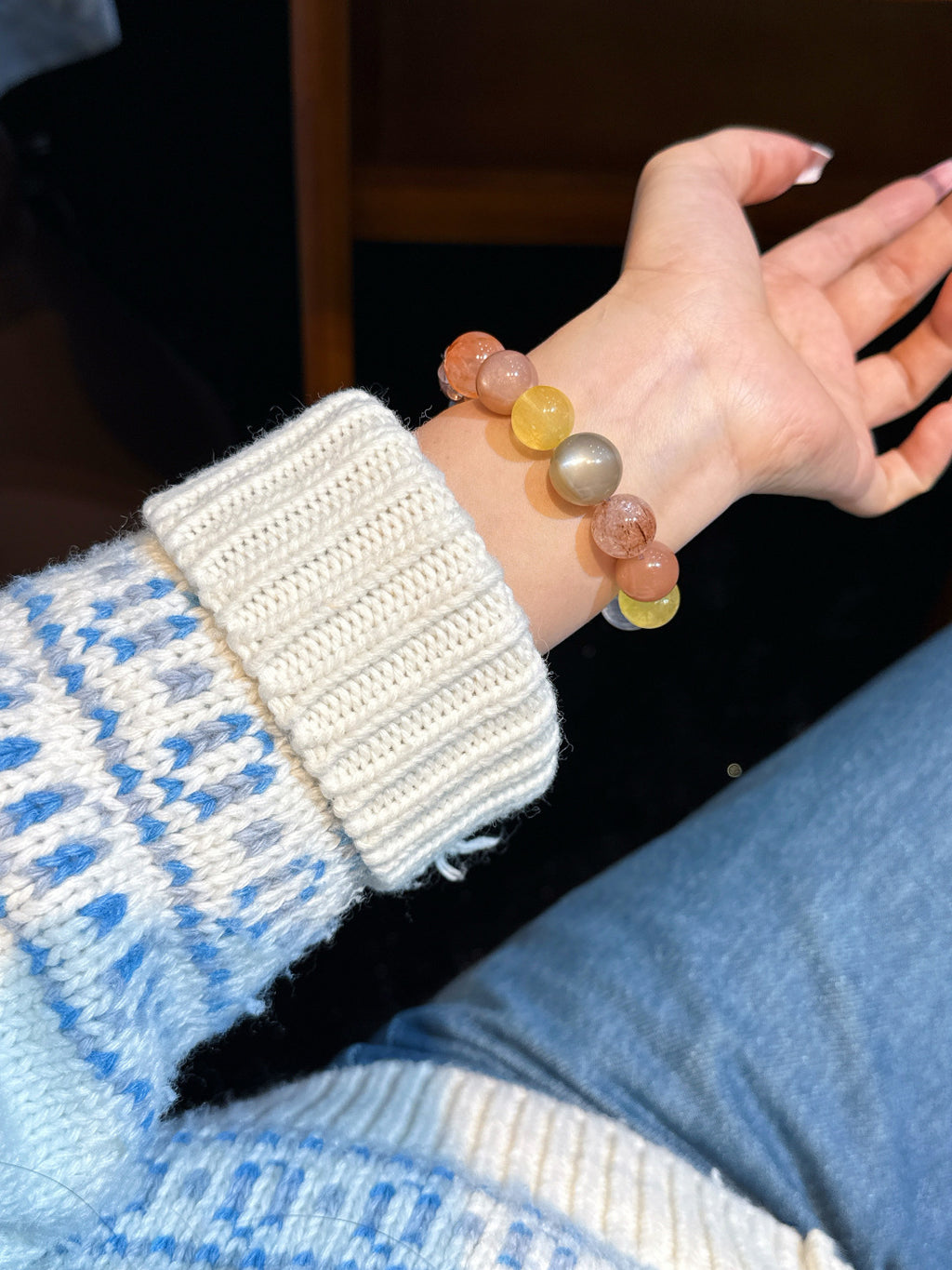Citrine and Sunstone Bracelet | Apricot Halo