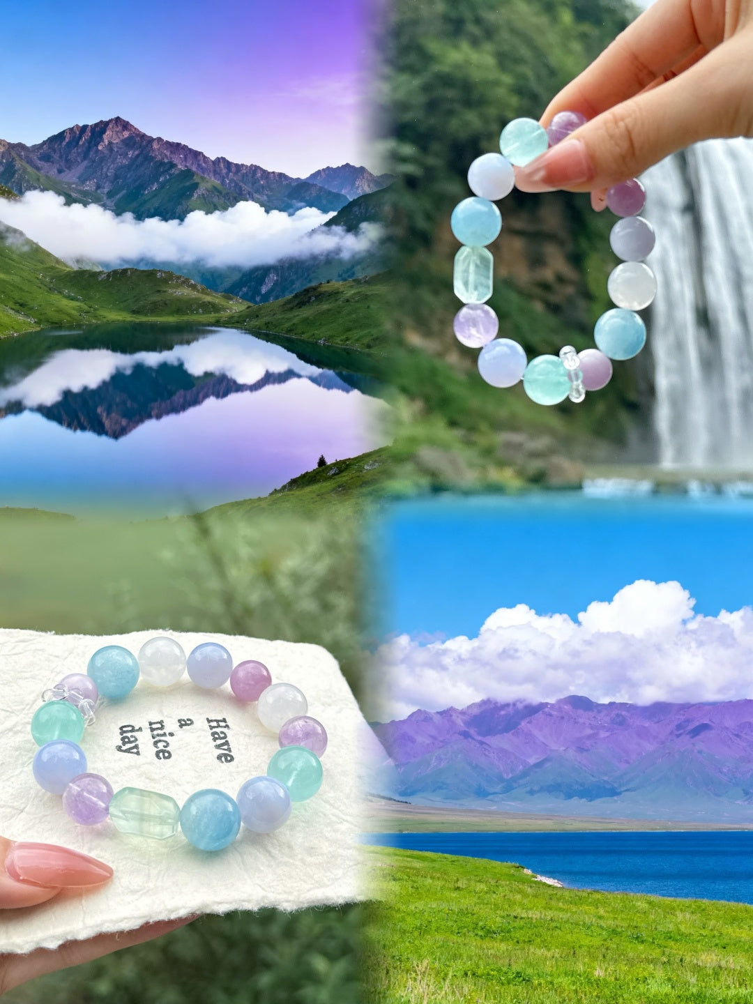 Faceted Aquamarine Bracelet | Pastel Orbit