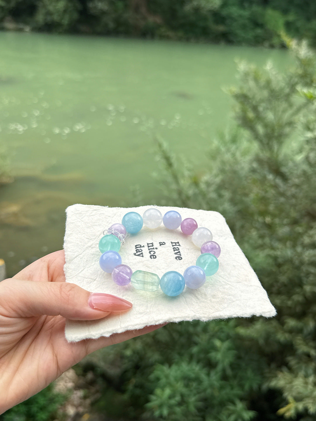 Faceted Aquamarine Bracelet | Pastel Orbit