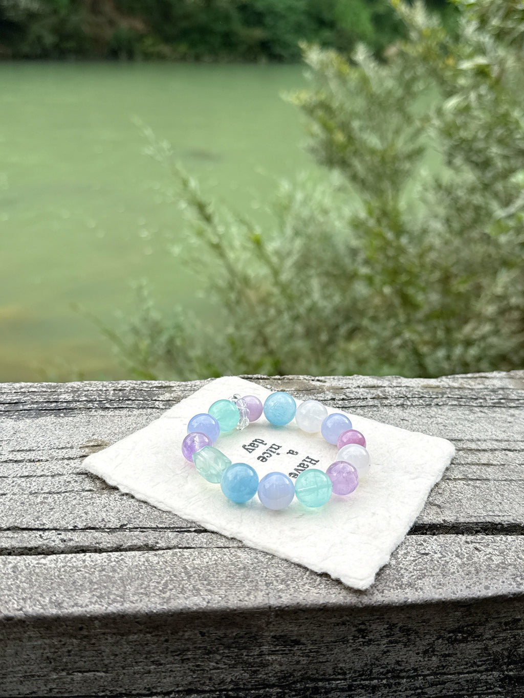 Faceted Aquamarine Bracelet | Pastel Orbit