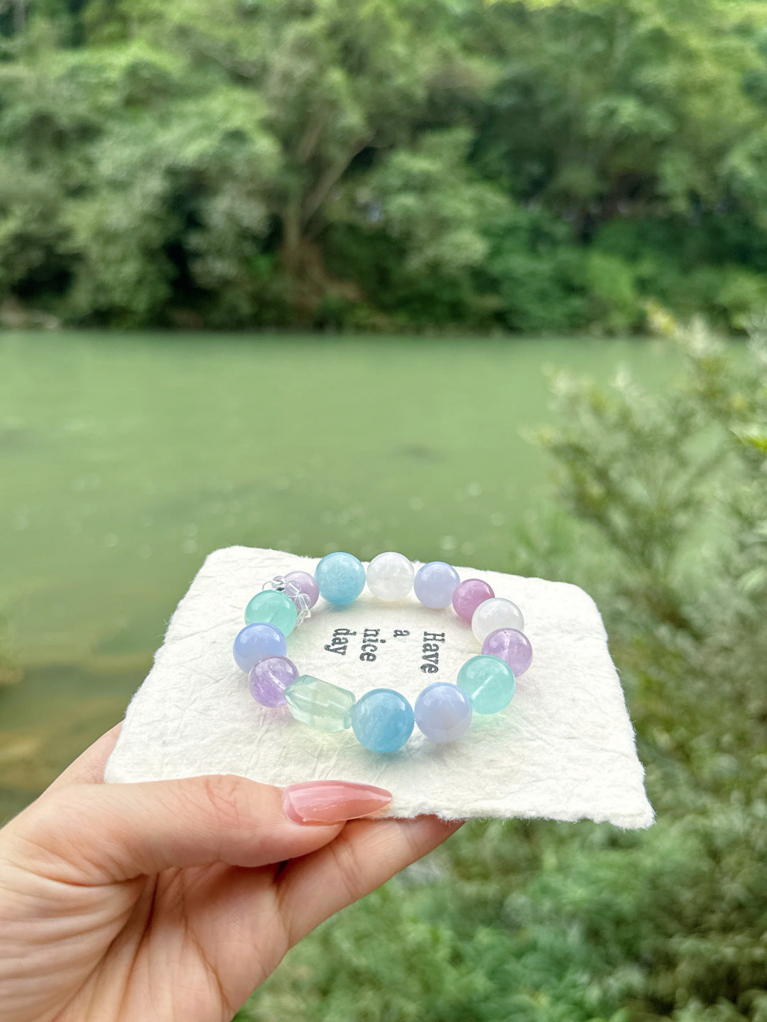 Faceted Aquamarine Bracelet | Pastel Orbit