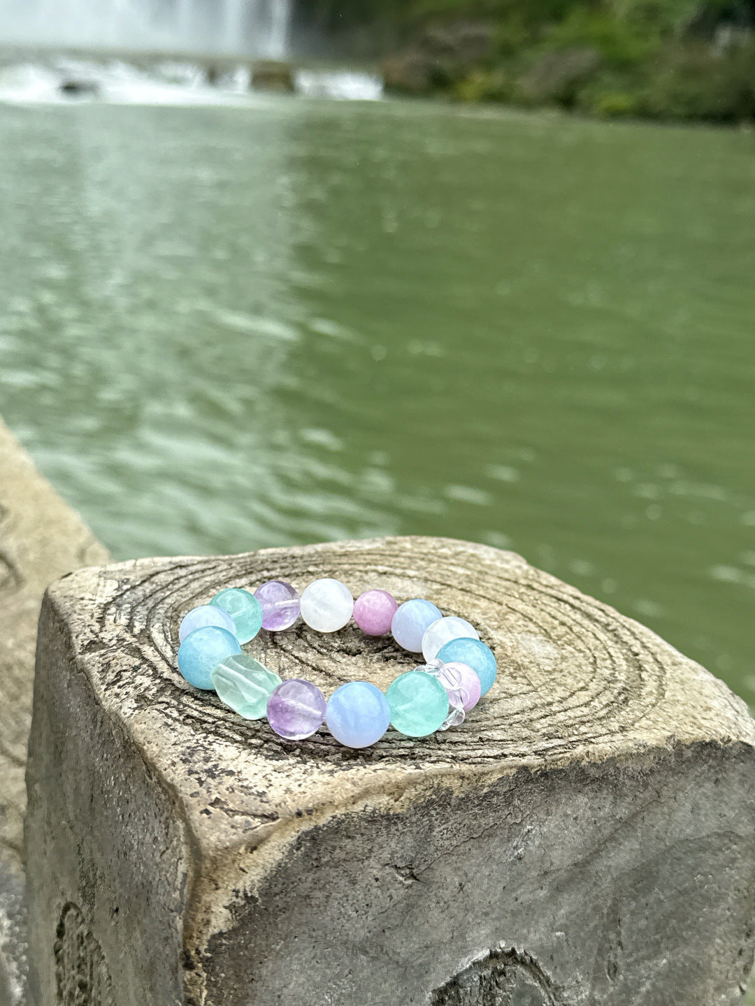 Faceted Aquamarine Bracelet | Pastel Orbit