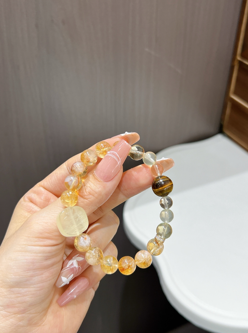 Handmade Citrine and Tiger's Eye Bracelet | Golden Talisman