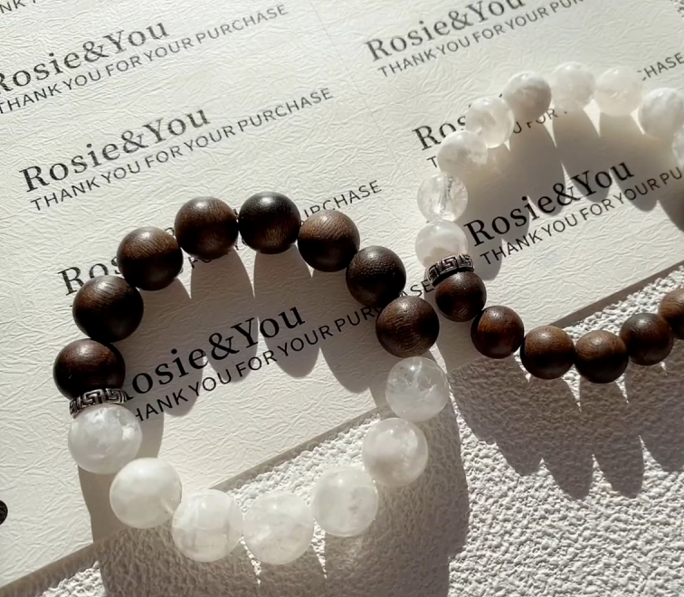 Clear Quartz and Agarwood Bracelet | Stillwood Halo