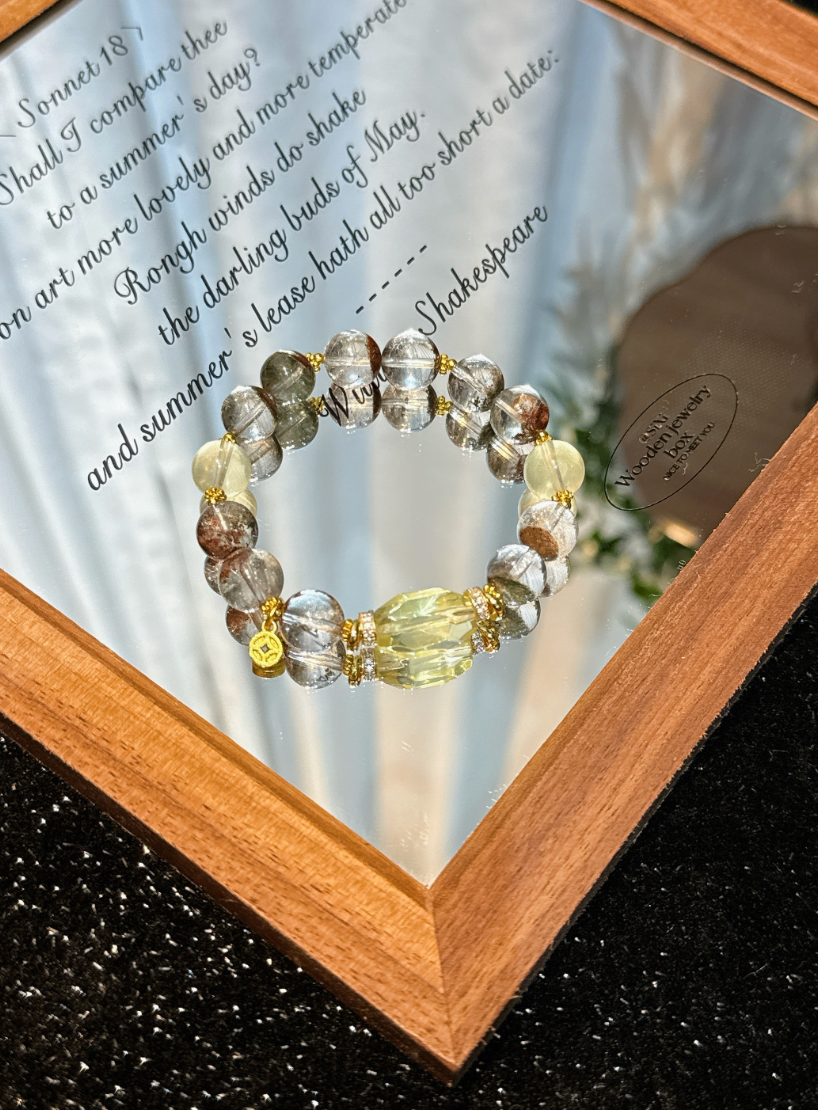 Faceted Rutilated Quartz Bracelet | Strata Flow
