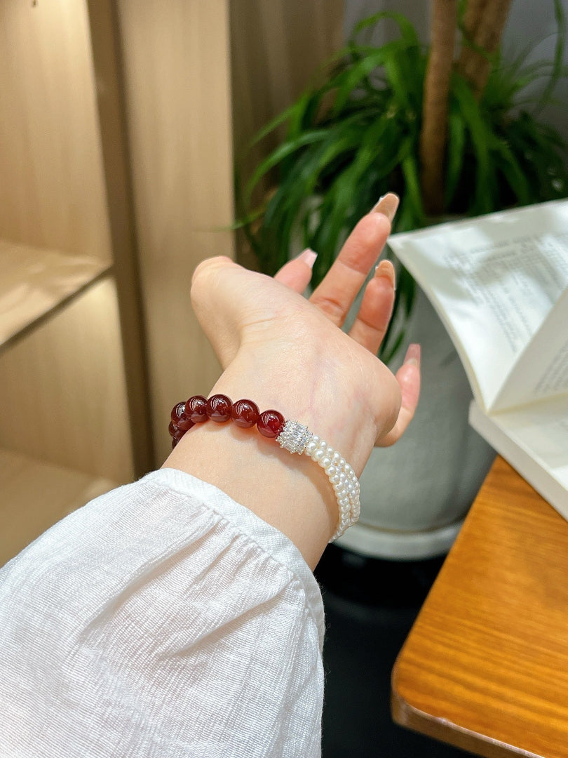 Beaded Pearl Bracelet | Crimson Grace