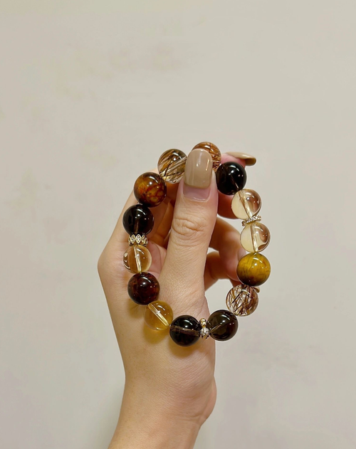 Amber Abyss | Smoky Quartz & Citrine Bracelet