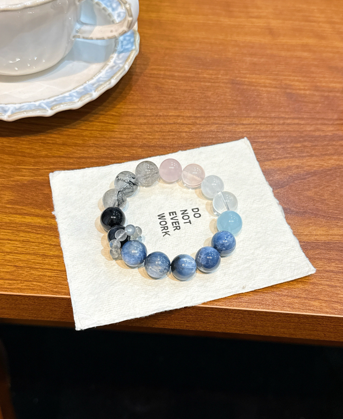 Kyanite and Clear Quartz Bracelet | Foam Song