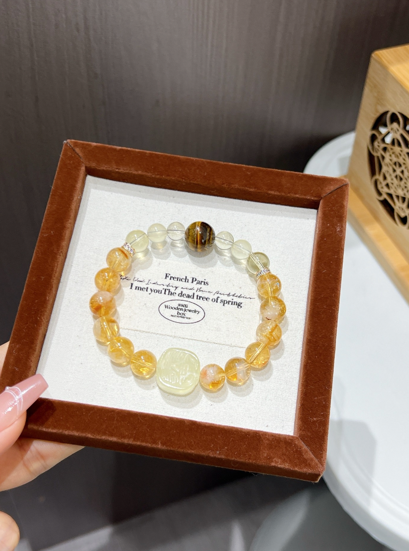 Handmade Citrine and Tiger's Eye Bracelet | Golden Talisman