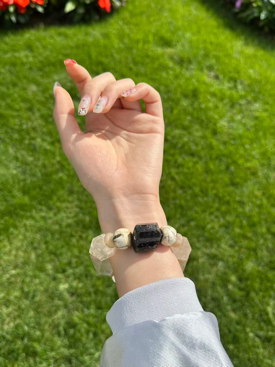 Raw Clear Quartz Bracelet | Veil of Dawn