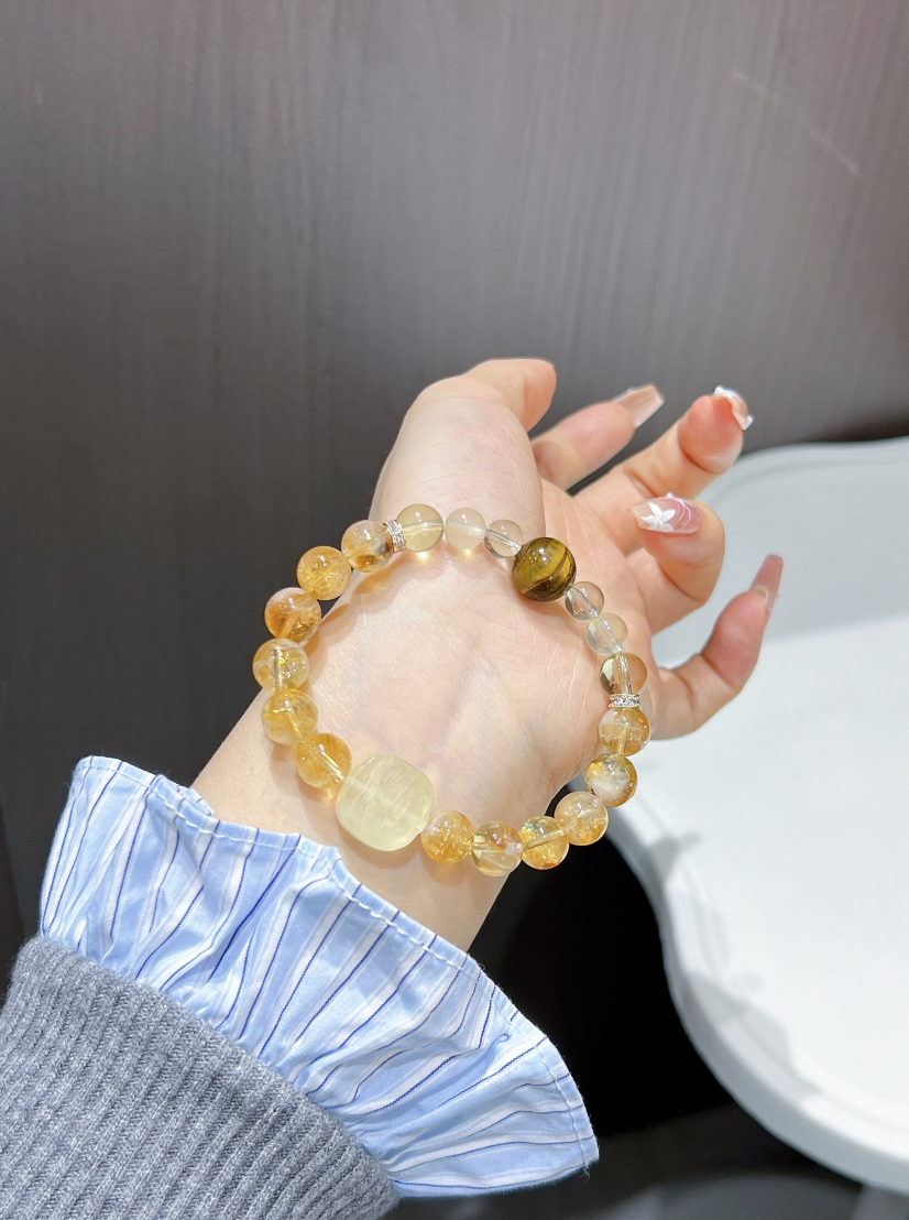Handmade Citrine and Tiger's Eye Bracelet | Golden Talisman