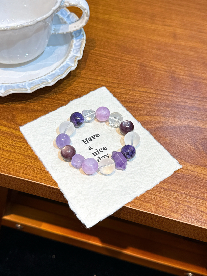 Amethyst and Rose Quartz Bracelet | Grape Bloom