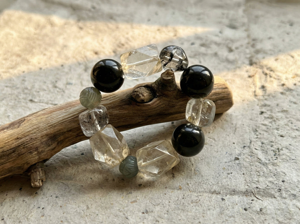 Polished Clear Quartz Bracelet | Prism Axis