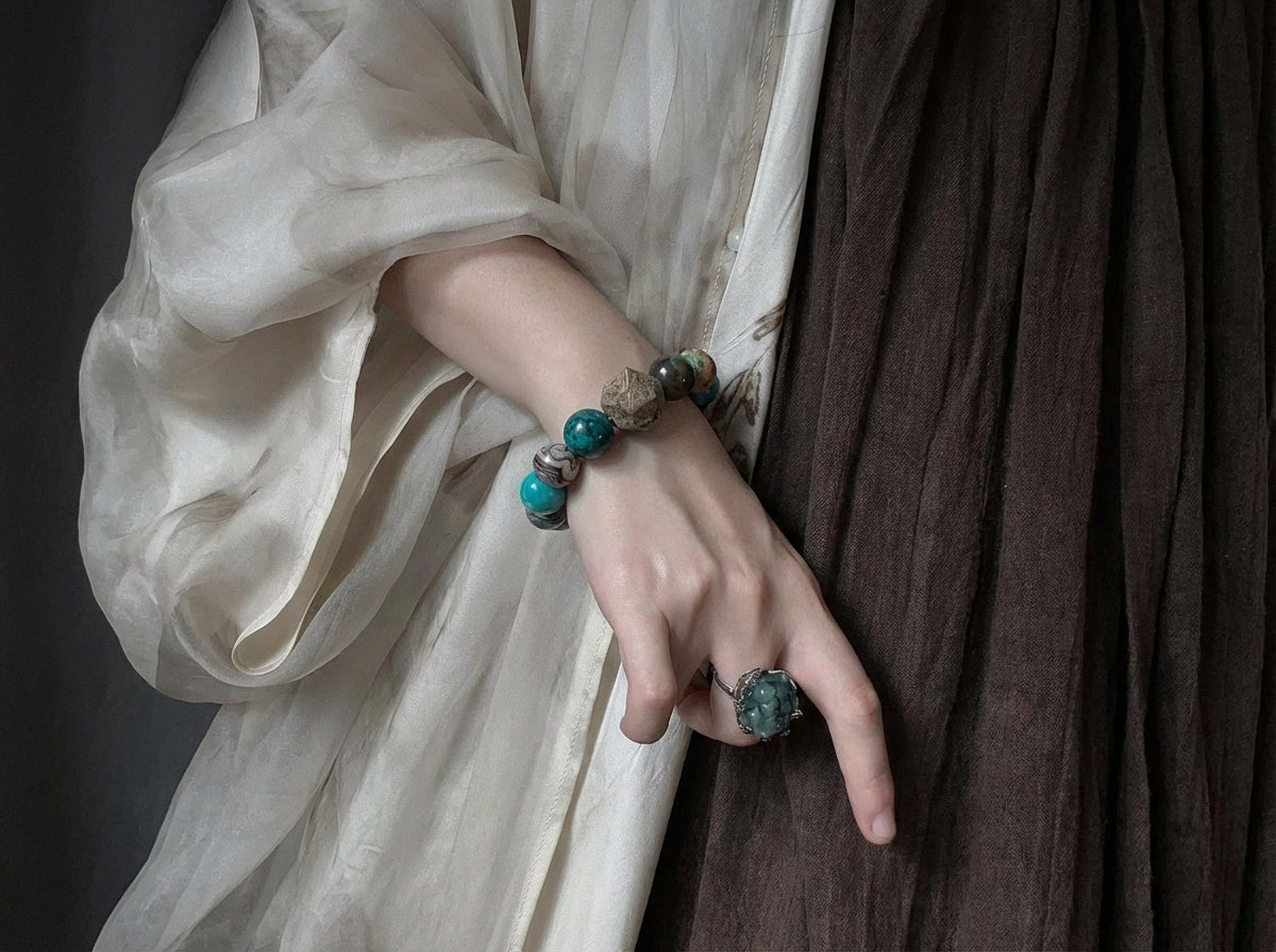 Turquoise and Jasper Bracelet | Tidebound Stone