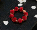 Cinnabar and Clear Quartz Bracelet | Vermilion Thread
