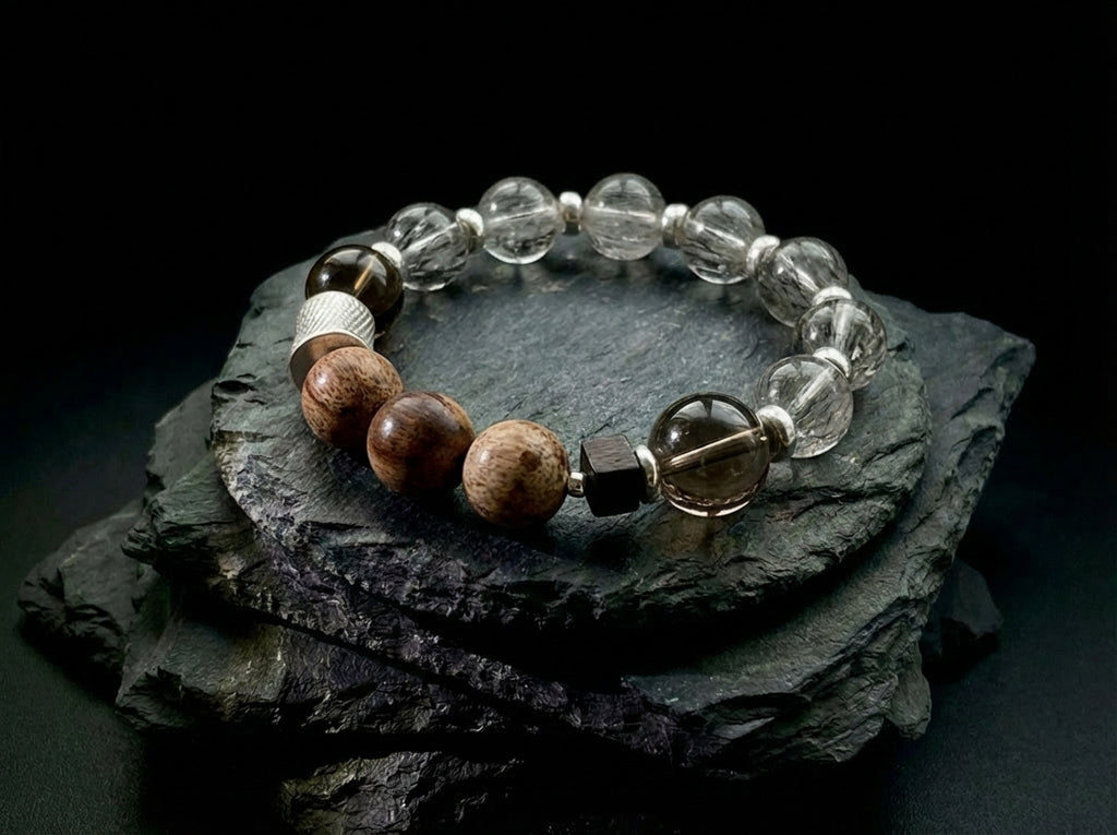 Smoky Quartz and Wood Bracelet | Ground Circuit