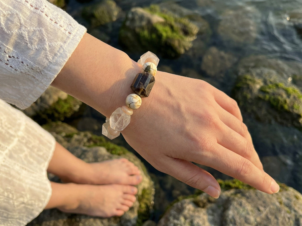 Raw Clear Quartz Bracelet | Veil of Dawn