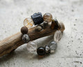 Faceted Black Tourmaline and Clear Quartz Bracelet | Stonebound Drift