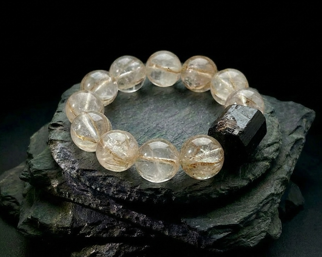 Citrine and Black Tourmaline Bracelet | Held Radiance