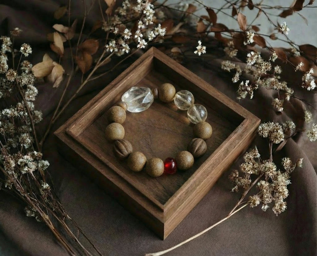 Agarwood and Clear Quartz Bracelet | Root Ember