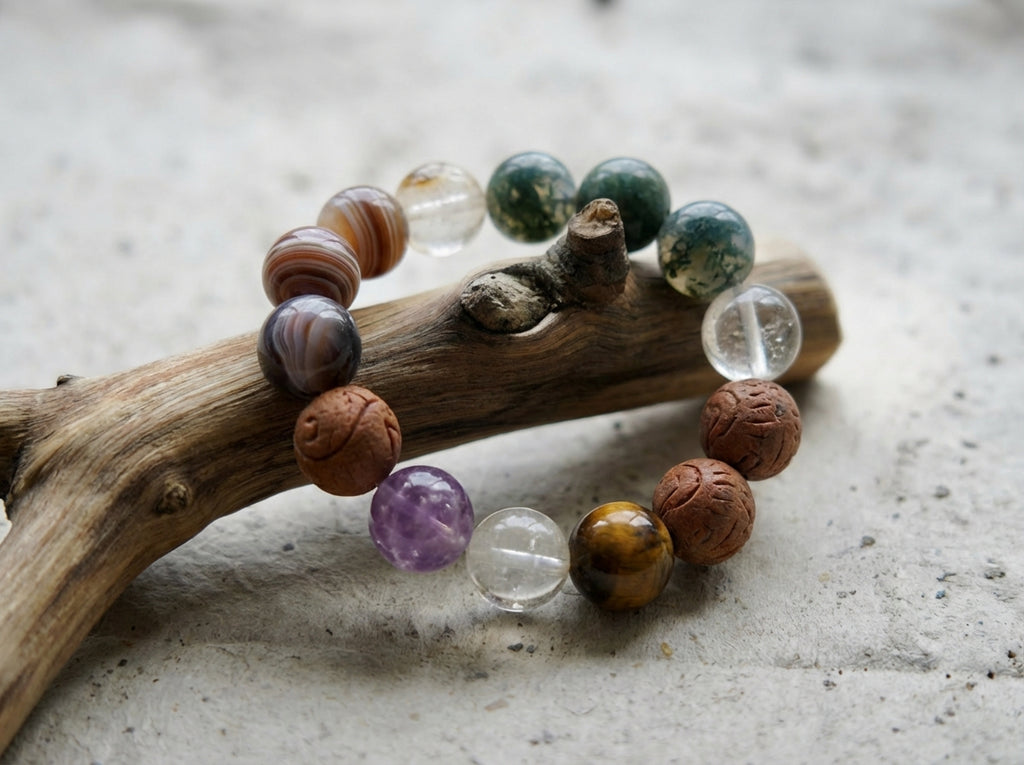 Handmade Tiger's Eye and Lava Stone Bracelet | River Archive