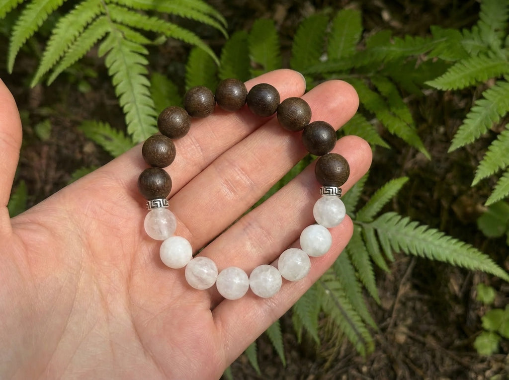 Clear Quartz and Agarwood Bracelet | Stillwood Halo