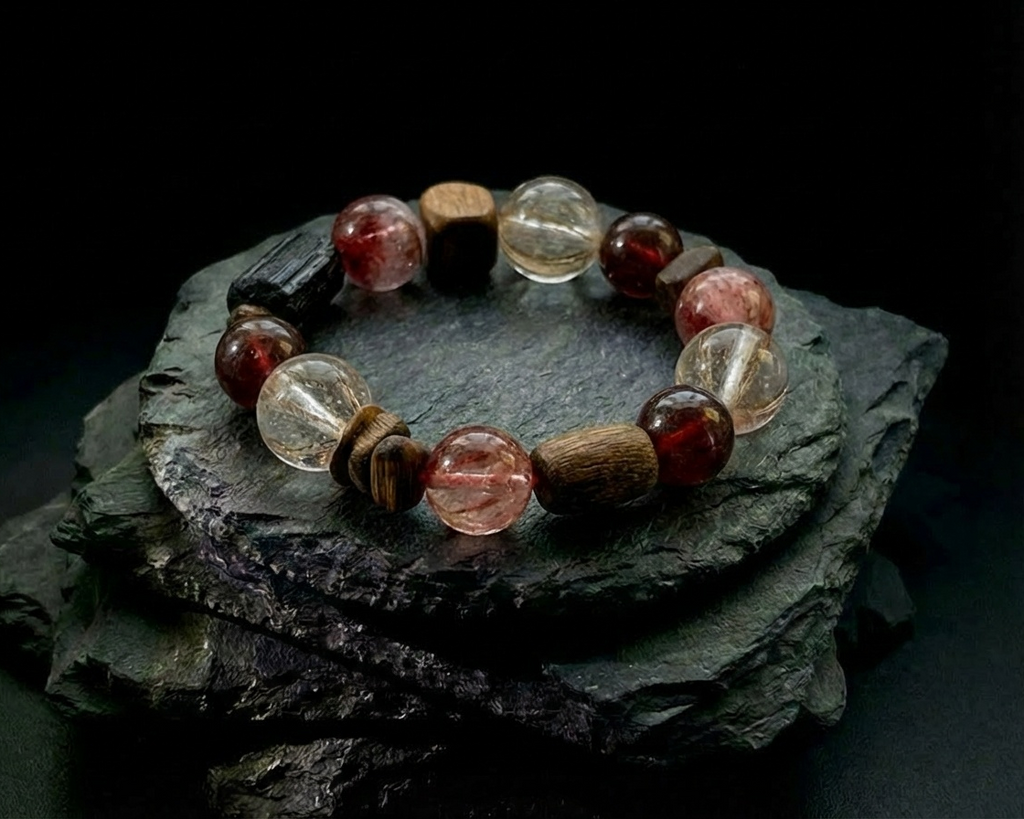 Clear Quartz and Garnet Bracelet | Dune Solace