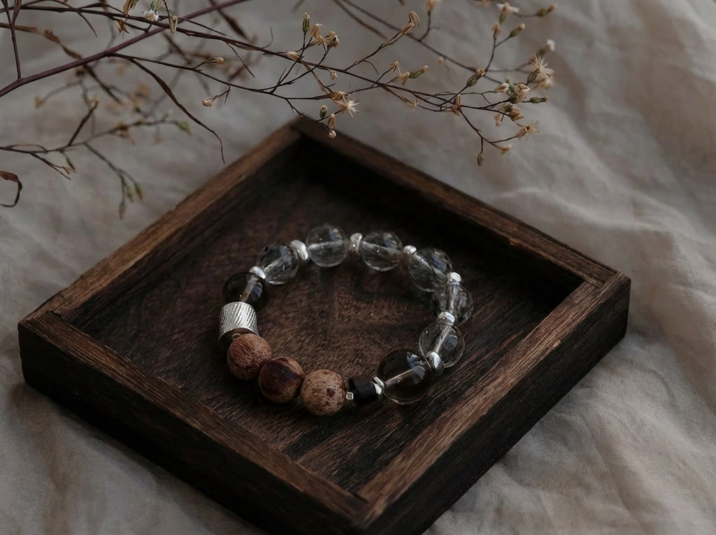 Smoky Quartz and Wood Bracelet | Ground Circuit
