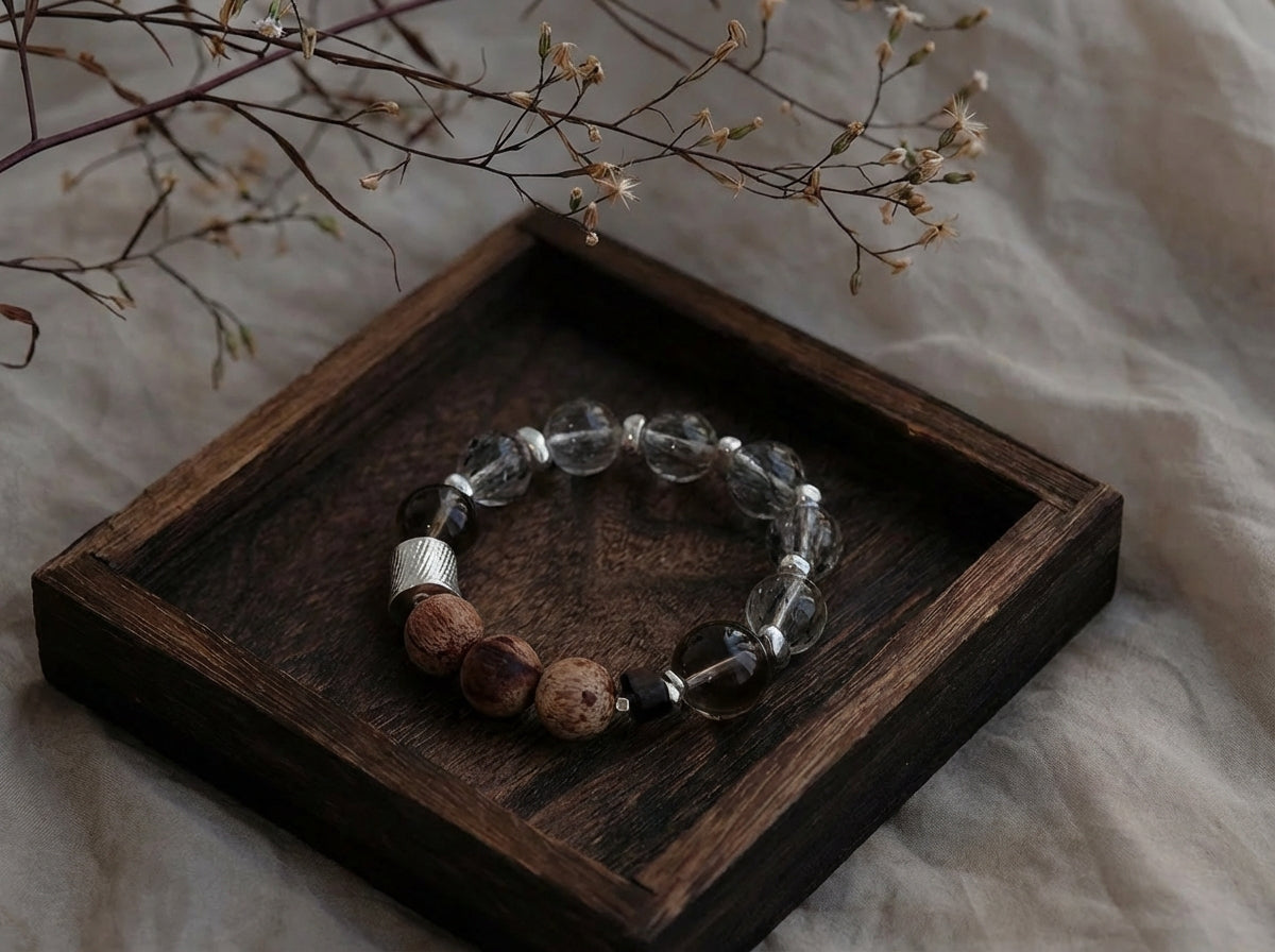Smoky Quartz and Wood Bracelet | Ground Circuit